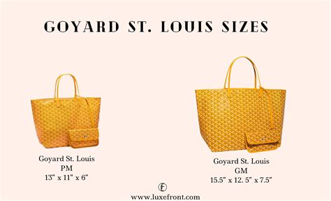 goyard gm and pm size difference|Goyard st louis gm size.